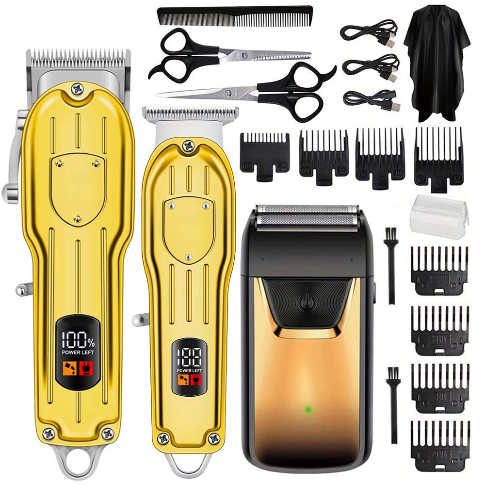 Mens Grooming Tools - Professional Hair Clipper Set with LCD