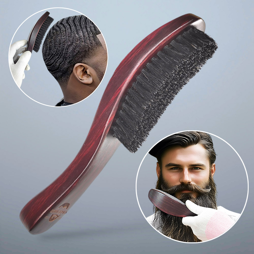 Men'S Grooming Hair - Gracemen 360 Wave Brush Curved Wooden