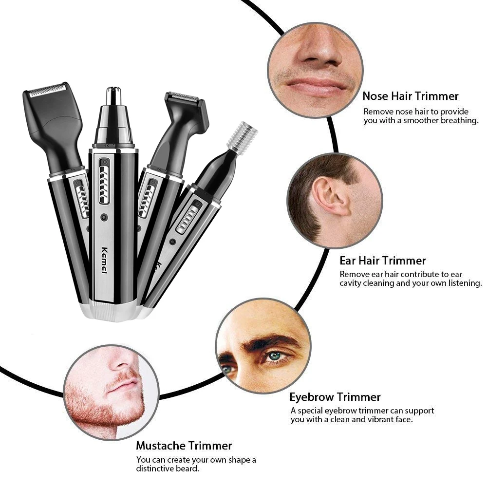 Kemei 4 in 1 trimmer for men E - Men'S Grooming Electric Trimmer ulasan dan harga