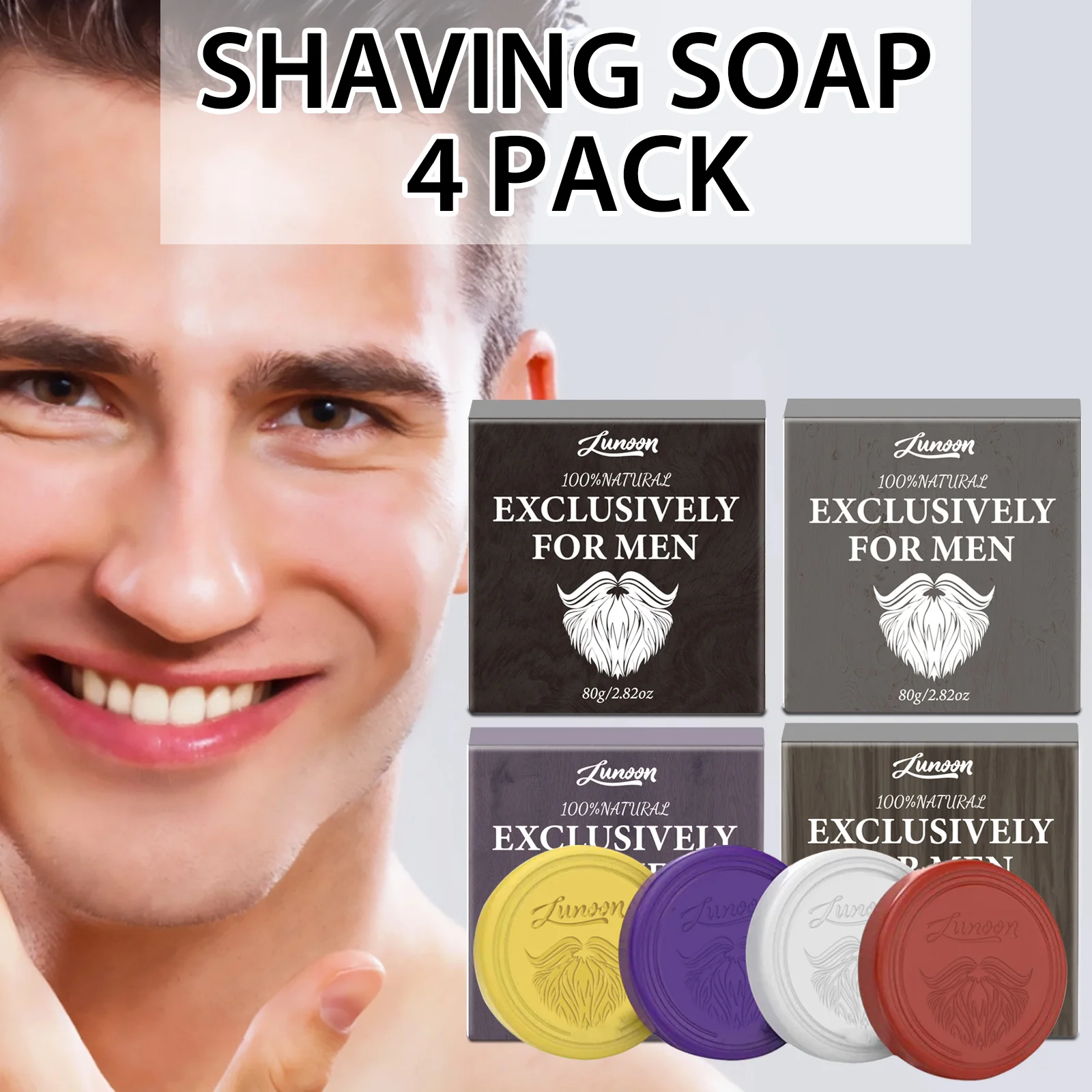 4/1pcs Mens Beard Shaving Soap - Men'S Beard Grooming ulasan dan harga