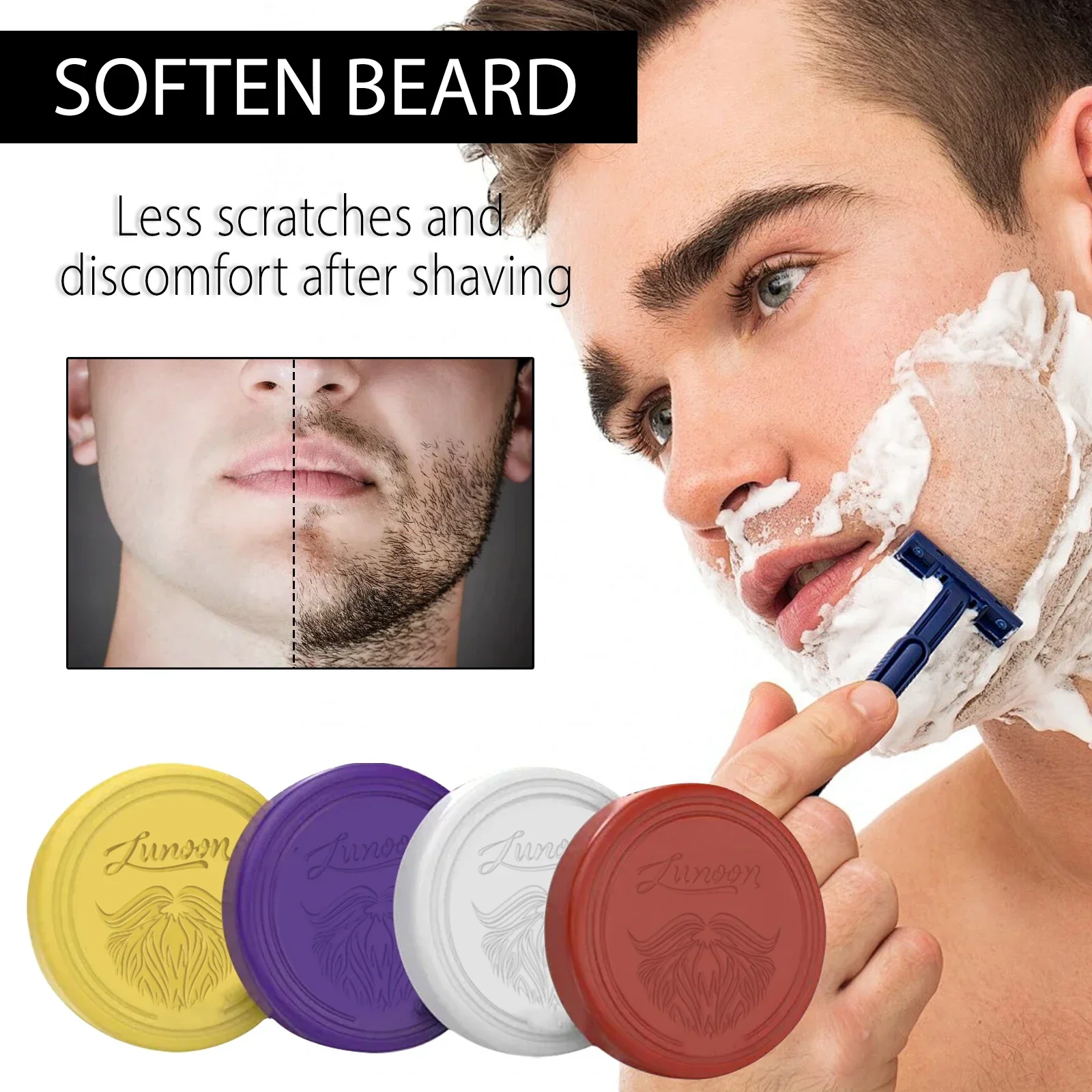 4/1pcs Mens Beard Shaving Soap - Men'S Beard Grooming ulasan dan harga