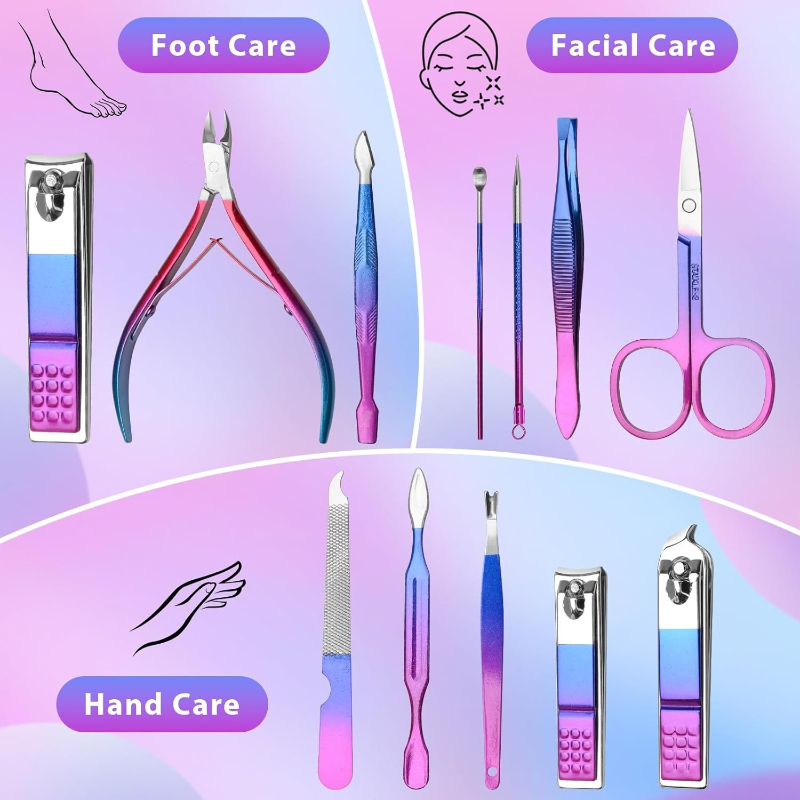 Manicure Set Nail Clippers Ped - Mens Grooming Kit Gift ulasan dan harga