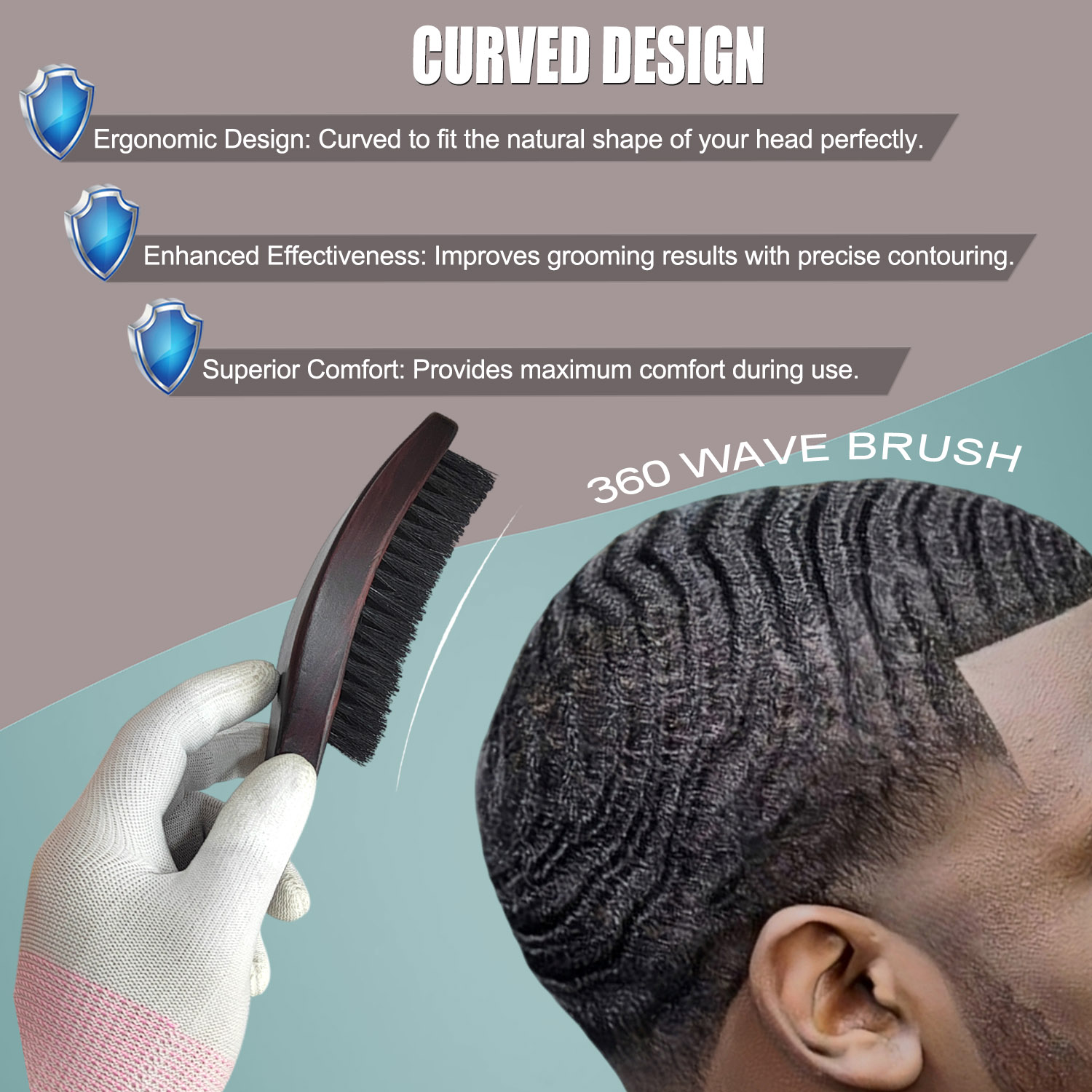 Gracemen 360 Wave Brush Curved - Men'S Grooming Hair ulasan dan harga