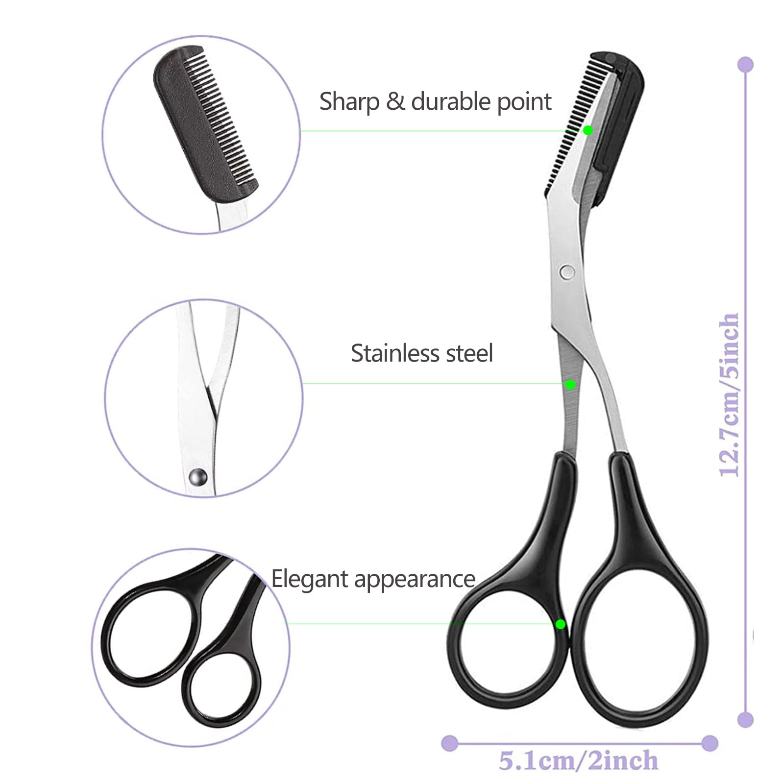 Eyebrow Scissors with Comb Fac - Men'S Grooming Electric Trimmer ulasan dan harga