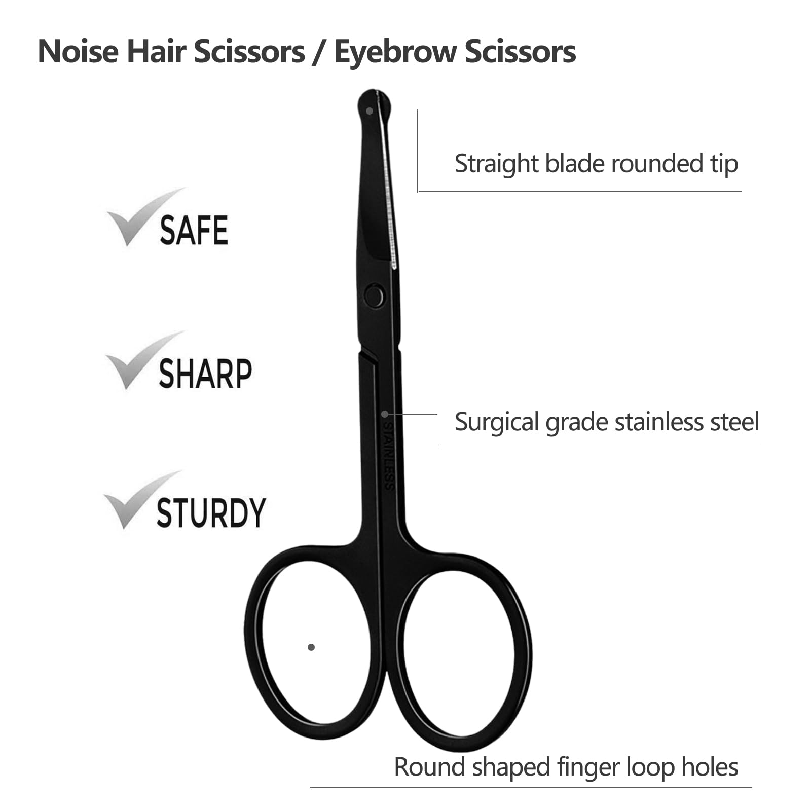 Eyebrow Scissors with Comb Fac - Men'S Grooming Electric Trimmer ulasan dan harga